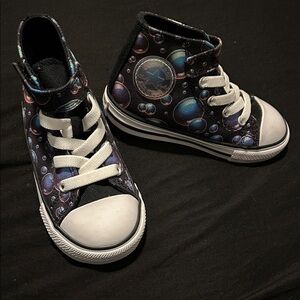 Converse Kids Shoes - Black with Colorful Bubble Design